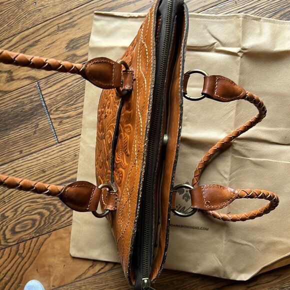 Patricia Nash Zorita Leather Tooled Shoulder Bag Western Boho A27 - Picture 7 of 13